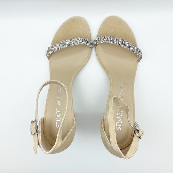 Stuart Weitzman Womens Nearlynude Highshine Sandal Size 11 Adobe Beige Heel NWOB - Picture 11 of 13
